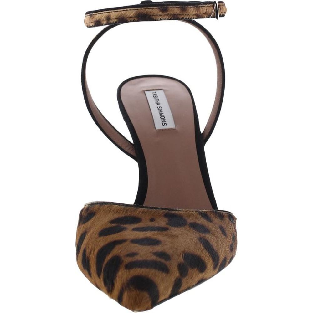 Tabitha Simmons Womens Sen Brown Calf Hair Pointed Toe Ankle Strap Shoes NWT - Picture 3 of 3